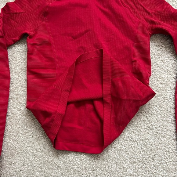 Athleta Women’s Turtleneck Long Sleeve Shirt Red Size Medium Stretch Active, - Picture 10 of 15